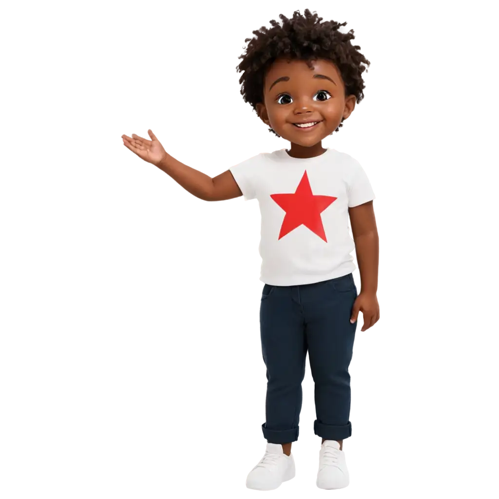 PNG-Image-of-Smiling-Black-Child-in-White-Shirt-with-Red-Star