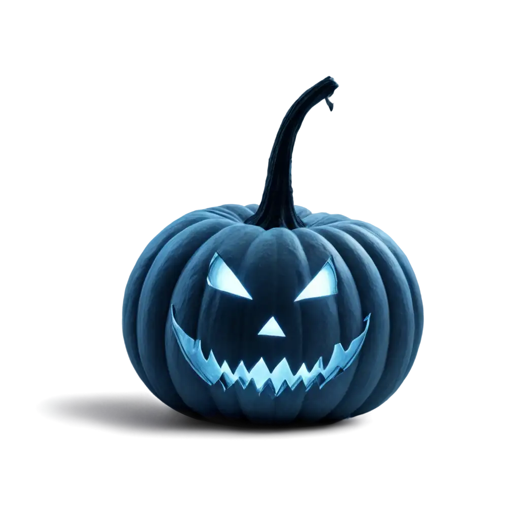 Evil-Pumpkin-PNG-Image-with-Dark-Blue-Lighting-for-Spooky-Designs-and-Halloween-Themes