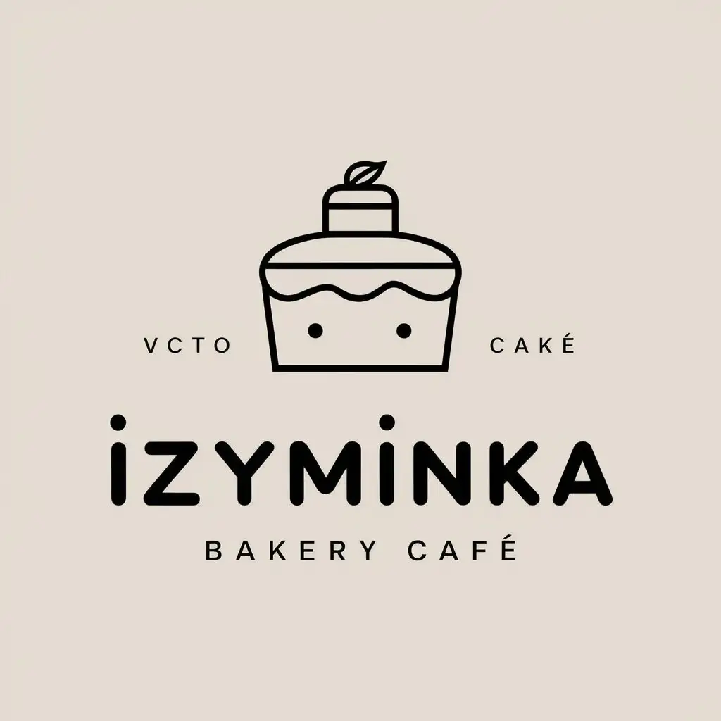 a vector logo design,with the text " Izyminka", main symbol:Cake,Minimalistic,be used in Bakery cafe industry,clear background