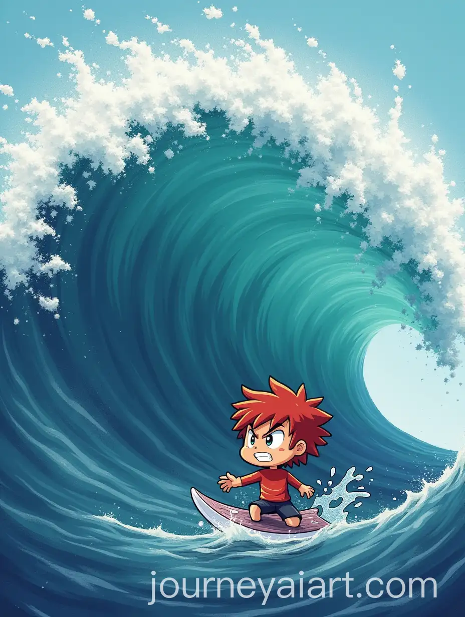 Angry-Man-Confronting-a-Towering-Wave