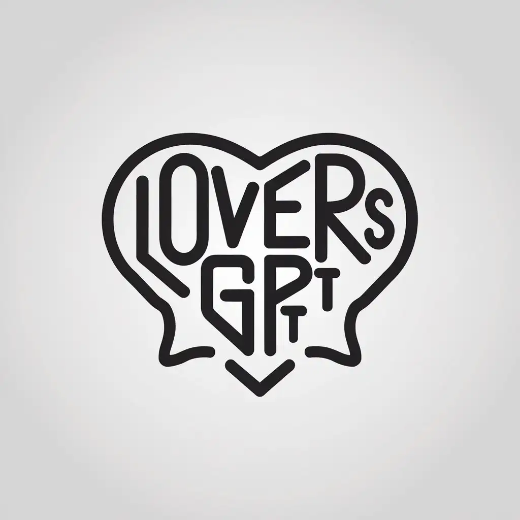 LOGO Design for LoversGPT Minimalistic Vector Logo with Clear Background