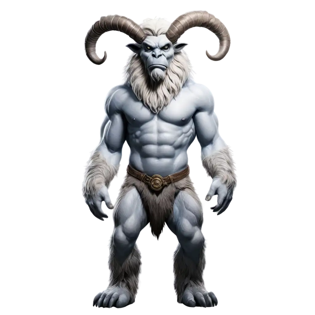 Magical-Mysterious-Monster-PNG-A-Cinematic-Yeti-with-Aries-Head-in-a-Snowy-Ember-World