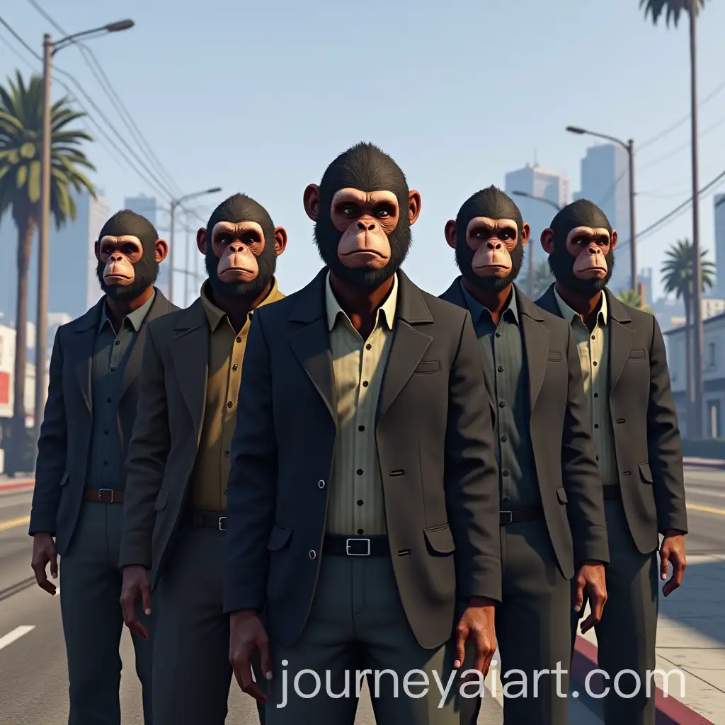 Group-of-Psychopaths-in-Monkey-Masks-GTA-5-Style-Urban-Scene
