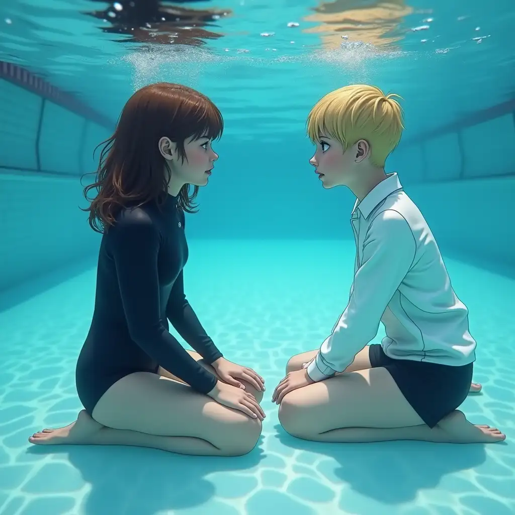 Underwater-BreathHolding-Competition-Between-Two-Girls-in-Pool