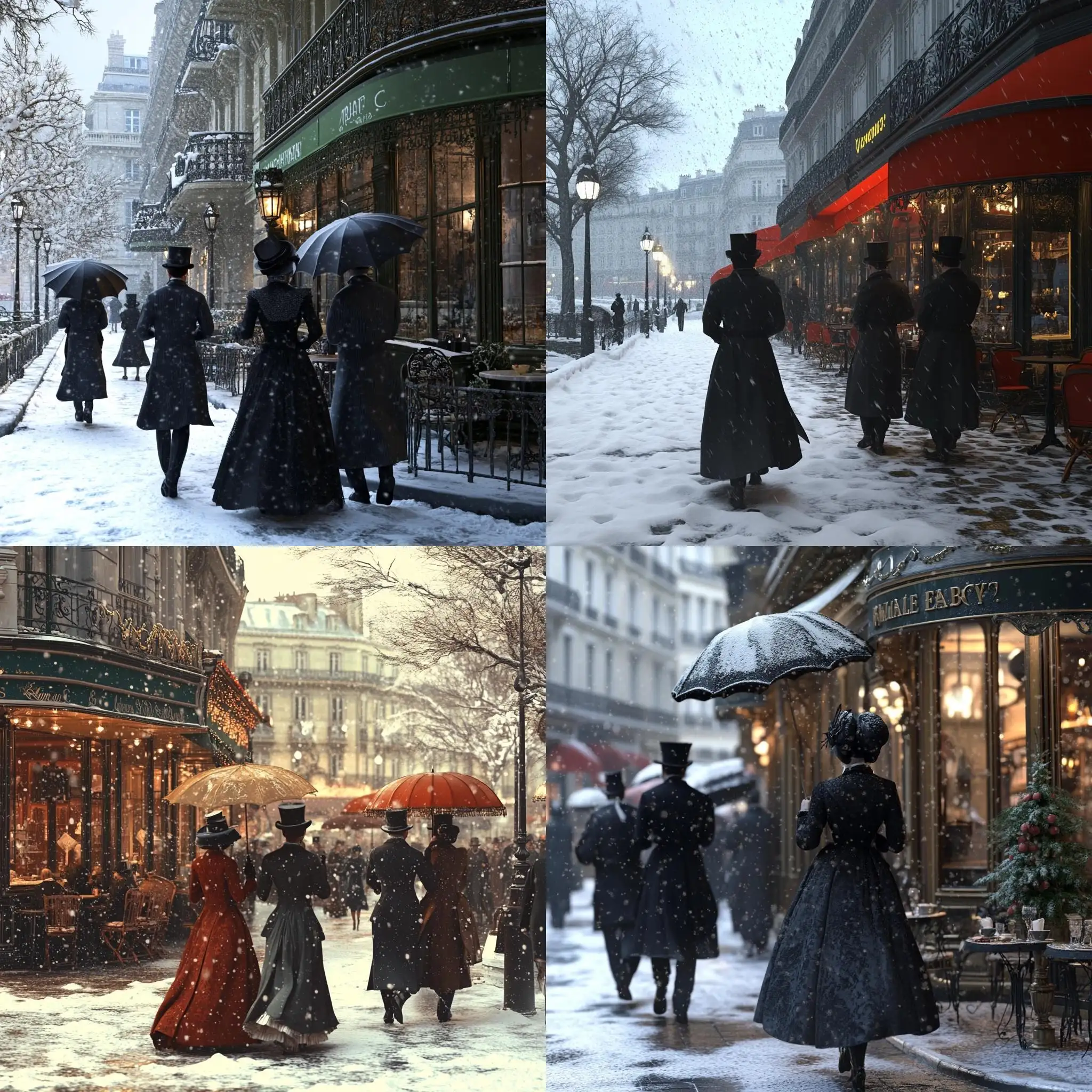 Snowy-Belle-poque-Paris-Street-Scene-with-Men-in-Top-Hats-and-Women-in-Long-Coats