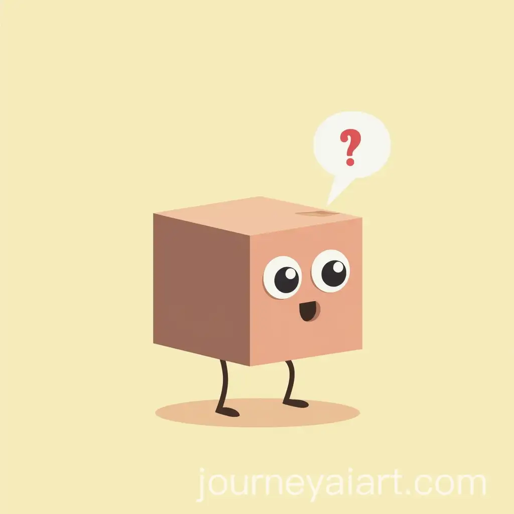 Minimalistic-Cartoon-Cube-Character-Talking-About-Itself
