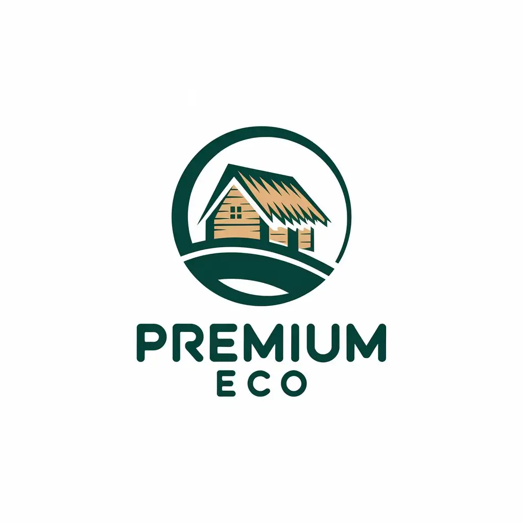 LOGO Design For Premium Eco Eco House Symbol in Clean Modern Style