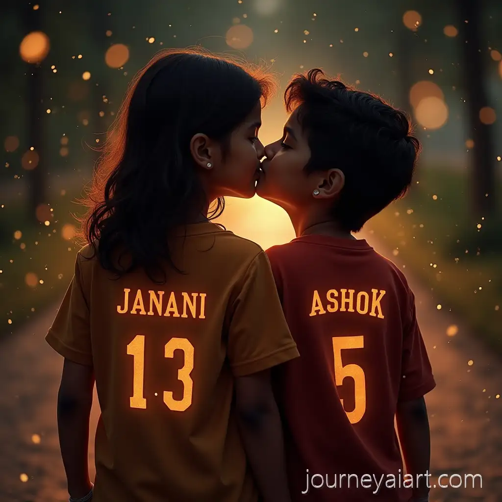 Couple-Sharing-a-Passionate-GoodPassionate-Kiss-Good-Night-Night-Kiss-with-Personalized-Shirts