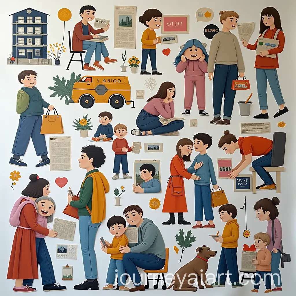Students-Creating-Collage-of-Economic-Influence-on-Daily-Life