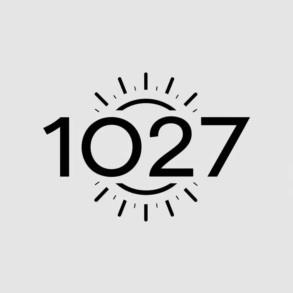 a vector logo design,with the text "1027", main symbol:sun,Minimalistic,be used in Internet industry,clear background