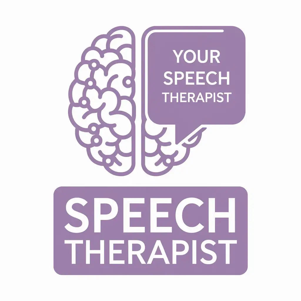 LOGO-Design-For-Your-Speech-Therapist-Lavender-Connection-Between-Language-and-Brain-on-White-Background