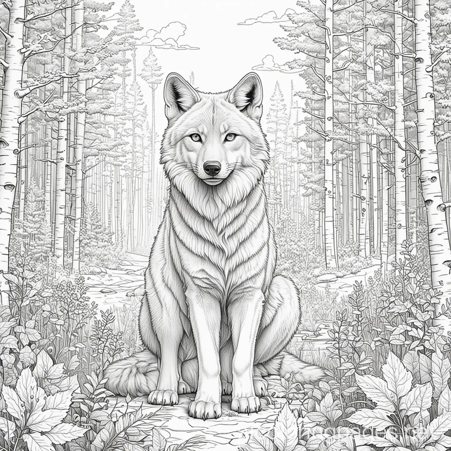 Coloring-Book-Forest-Animals-Wolf-Fox-Lynx-Bear