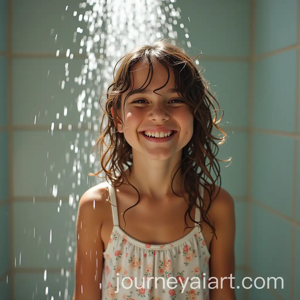 Young-Girl-Enjoying-a-Refreshing-Shower
