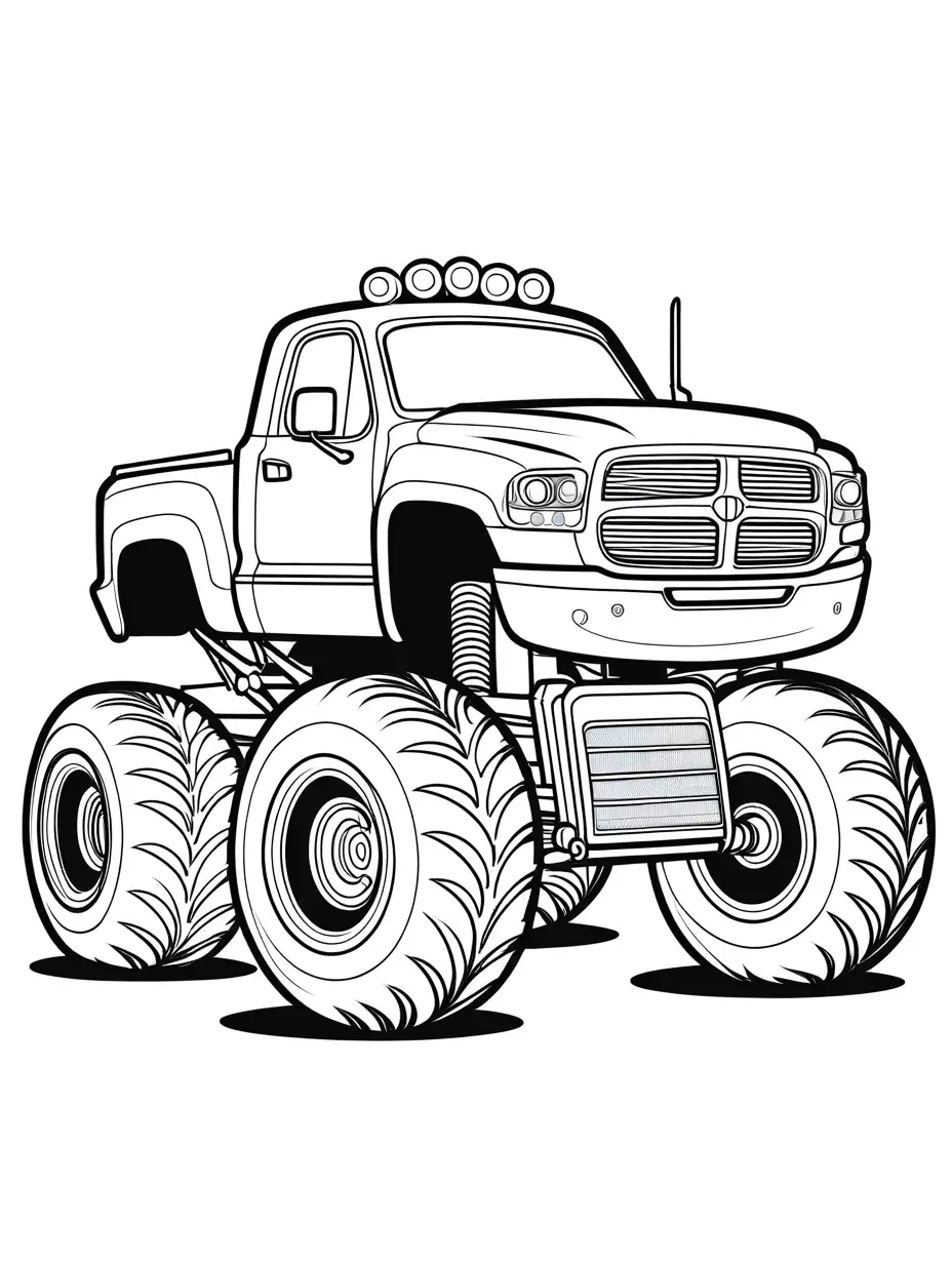 Cupcake-on-Monster-Truck-Coloring-Page