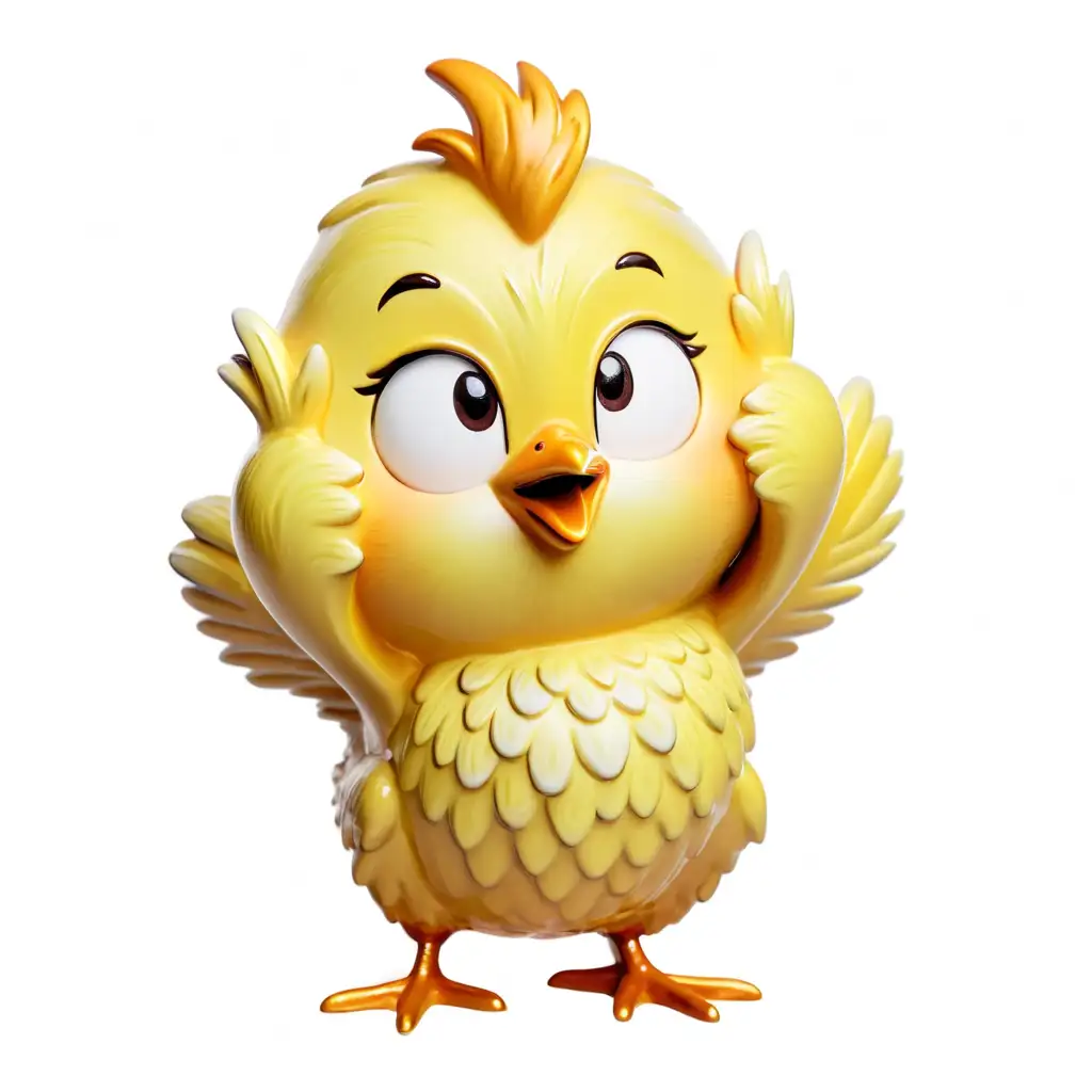 Adorable Ceramic Chicken on White Background