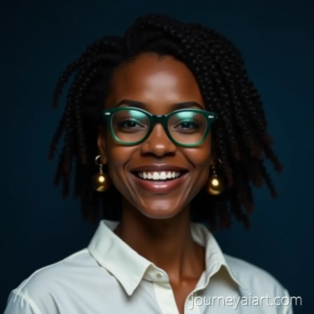 Portrait-of-a-Young-Woman-with-Twisted-Natural-Hair-and-Green-Haze-Glasses-in-White-Shirt