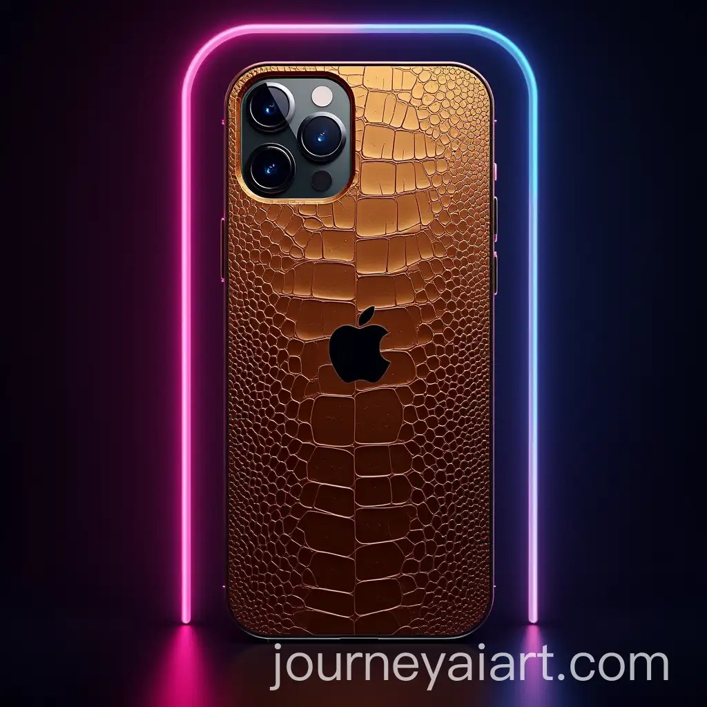 Cyberpunk-iPhone-13-Pro-Max-with-Gold-Alligator-Body-and-RGB-Neon-Lights