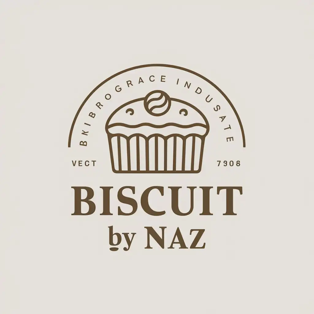 a vector logo design,with the text "biscuit_by_naz", main symbol:Cake,Moderate,be used in Meal industry,clear background