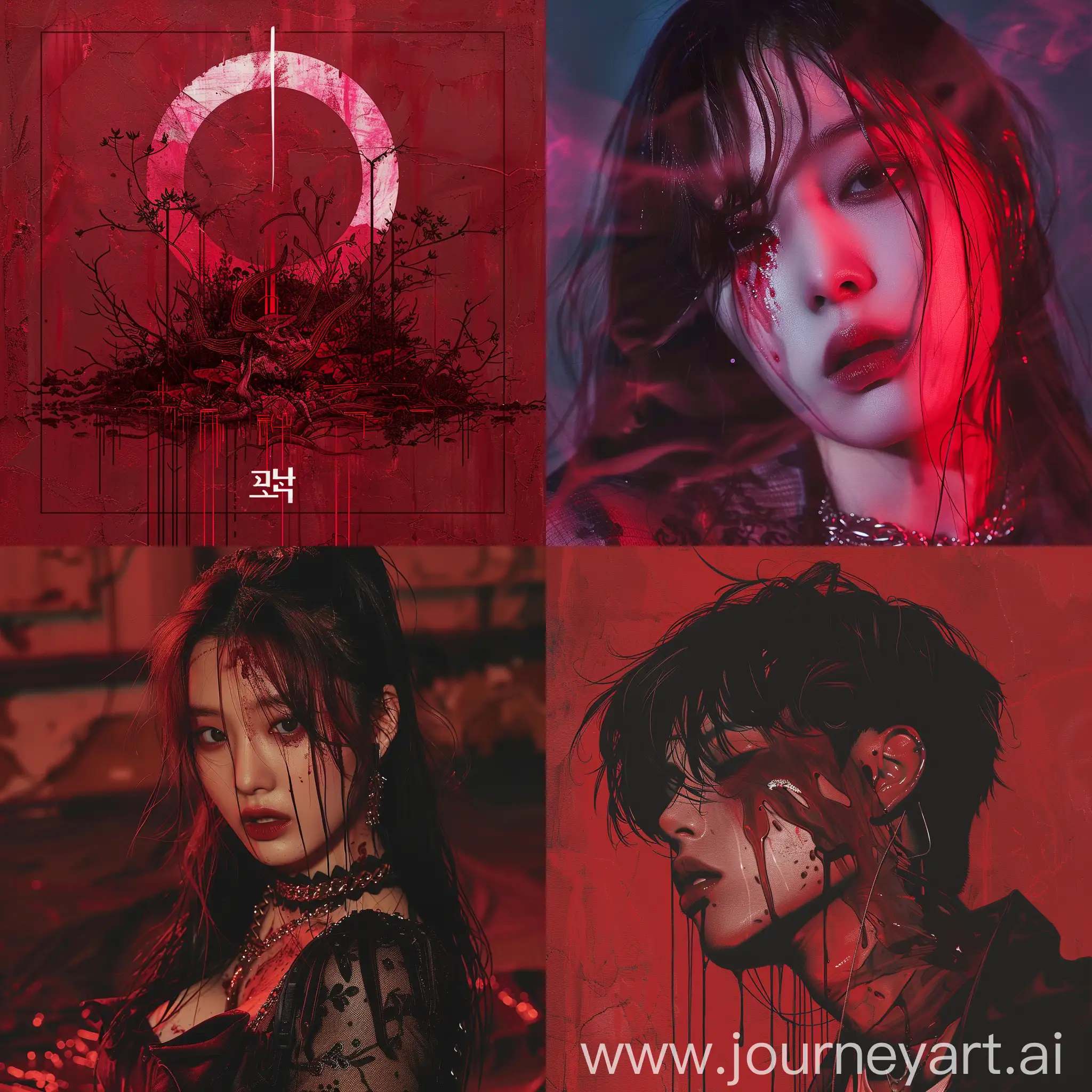 KPop-Album-Cover-Featuring-Burgundy-Themes-and-Symbolic-Violence