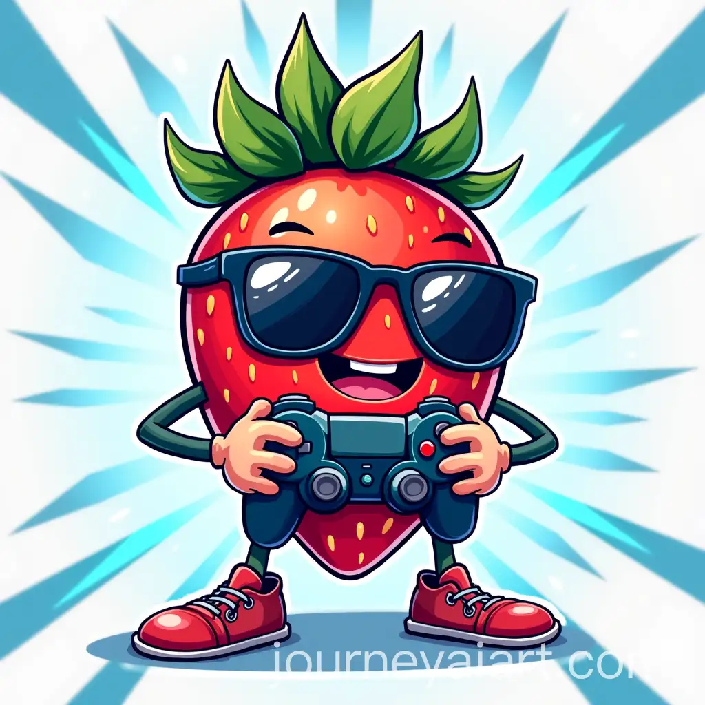Half-Strawberry-Half-Crystal-Fruit-with-Sunglasses-and-Video-Game-Controller