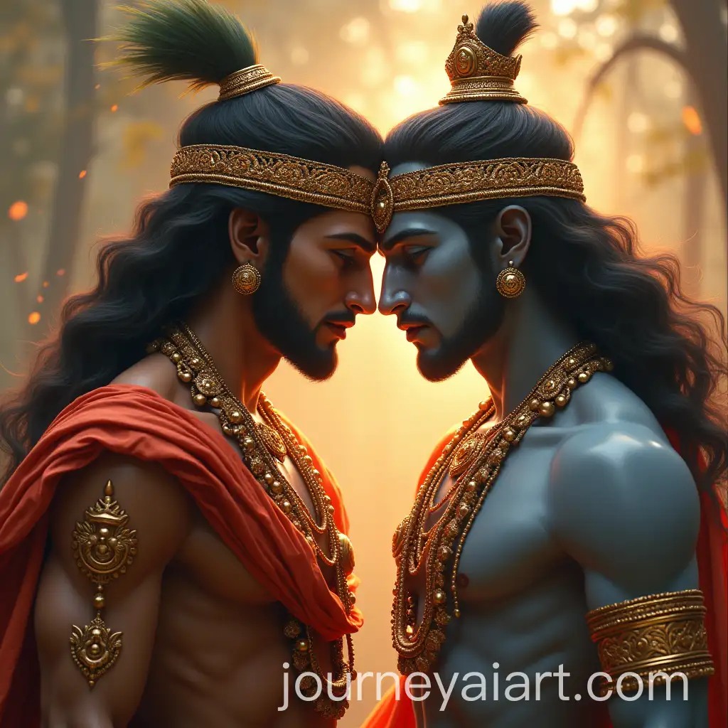 Realistic-Depiction-of-Krishna-and-Arjuna-in-Divine-Setting