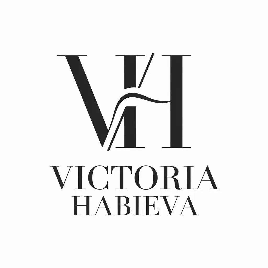 LOGO-Design-for-Victoria-Habieva-Minimalistic-Capital-Letters-in-Beauty-Spa-Industry