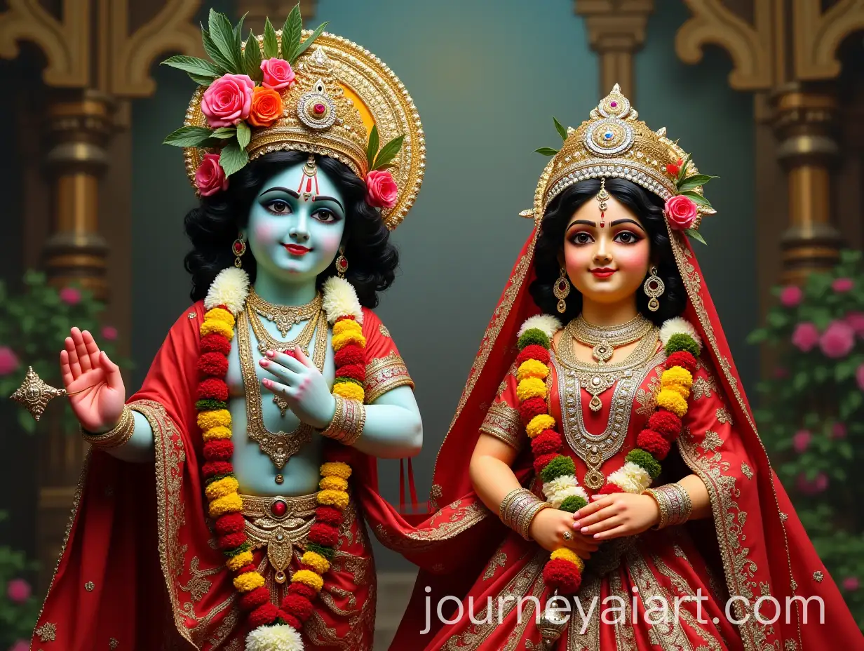 Hindu-God-Shree-Krishna-and-Radha-in-a-Divine-Setting