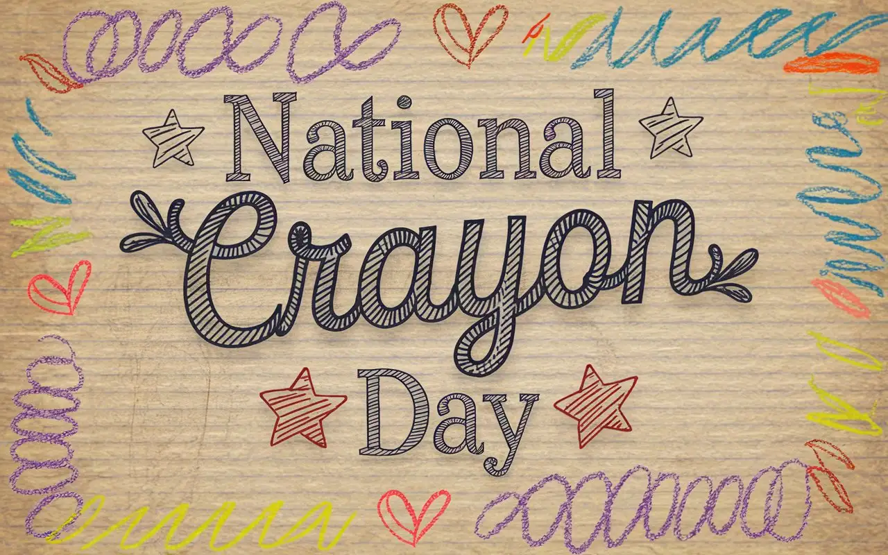 National-Crayon-Day-HandDrawn-Script-on-Textured-Paper-with-Colorful-Crayon-Scribbles