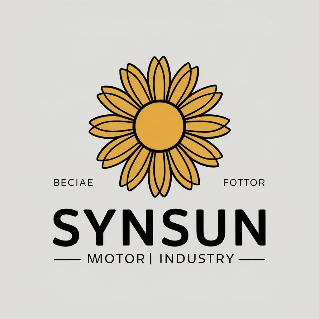 a vector logo design,with the text "Synsun", main symbol:Sunflower,Moderate,be used in motor industry,clear background