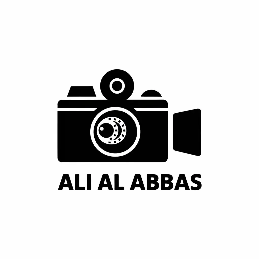 a vector logo design,with the text "Ali Al Abbas", main symbol:Sign,Moderate,be used in Photographer industry,clear background