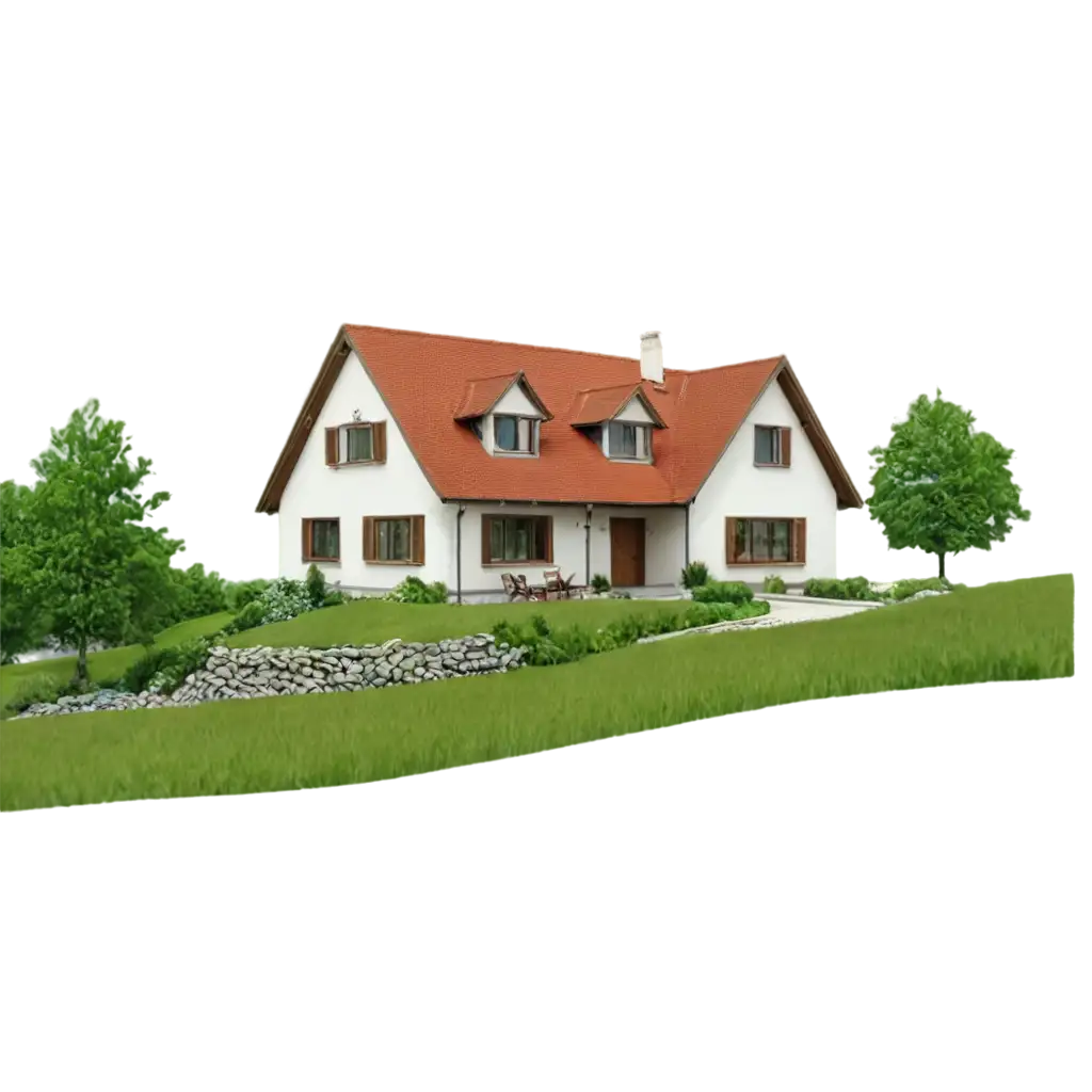 HighQuality-PNG-Image-of-a-Countryside-House-for-Creative-Projects