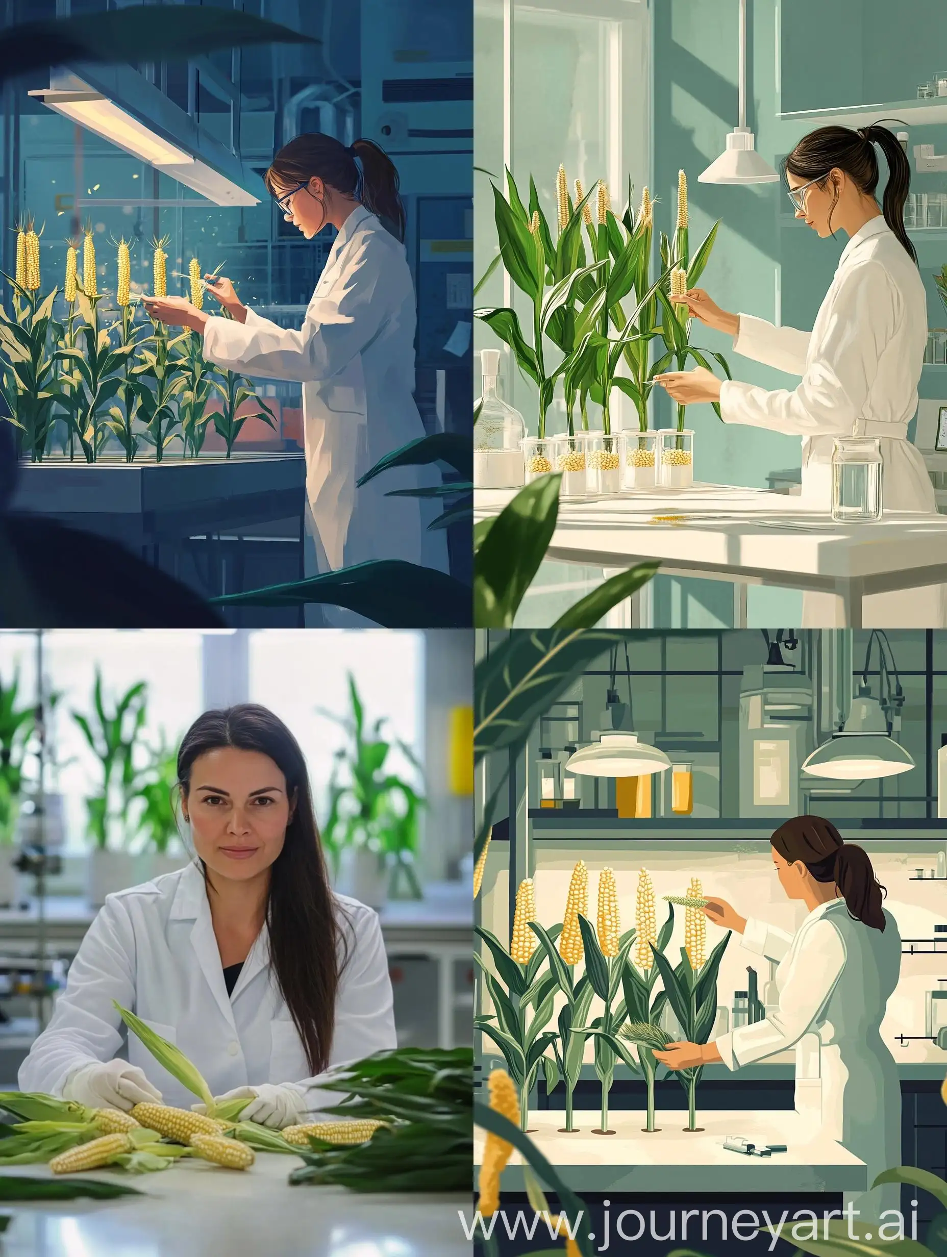 Scientist-Conducting-Plant-Experiments-with-Corn-in-Laboratory