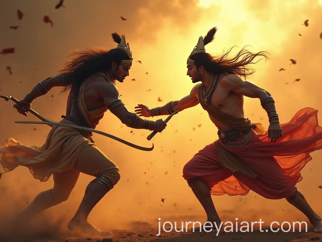 Epic-Duel-of-Arjuna-and-Karna-on-the-Kurukshetra-Battlefield