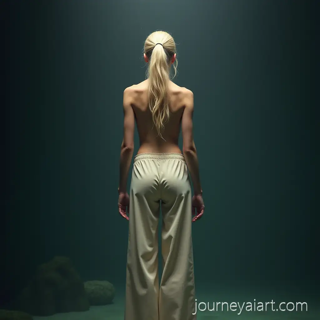 Realistic-Photo-of-a-White-Diving-WomanAI-Image-Prompt-Expansion-with-Beige-Wide-Pants-on-Dark-Background