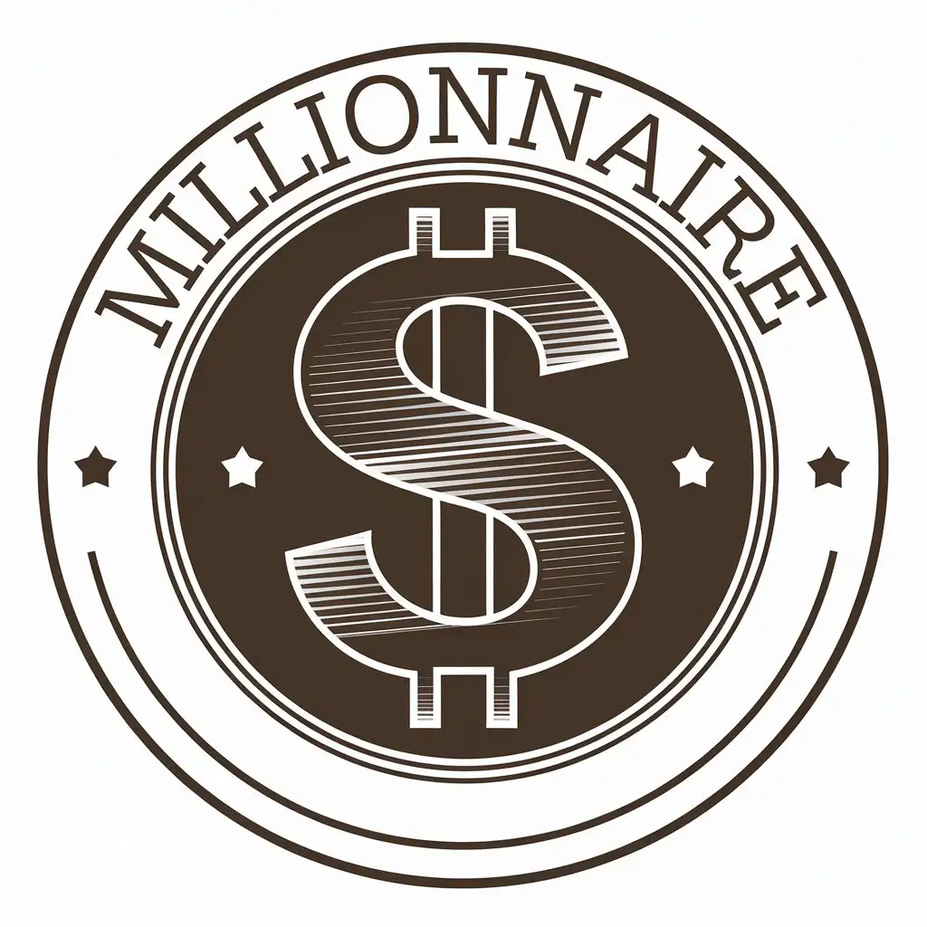 a vector logo design,with the text "Millionnaire", main symbol:Dollar,Moderate,clear background