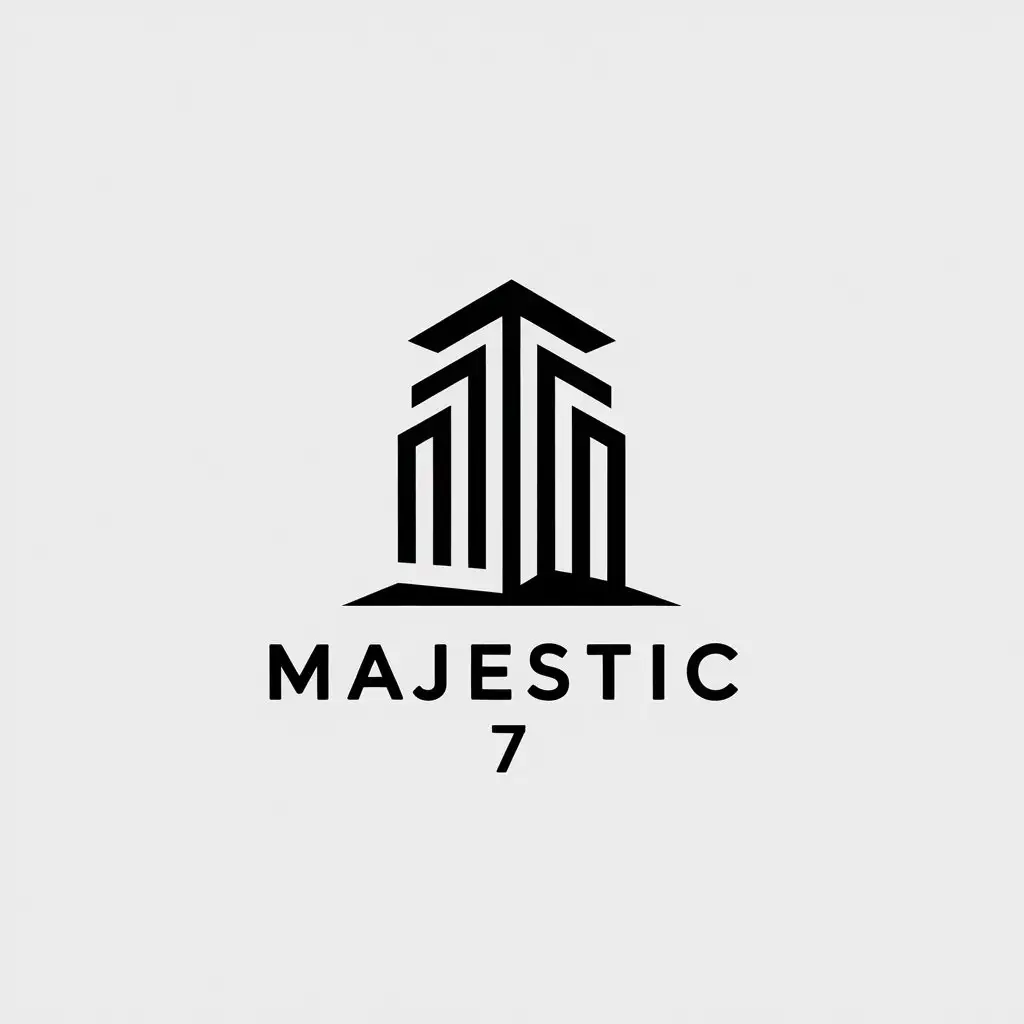 LOGO Design for MAJESTIC 7 Minimalistic Tower Symbol for Real Estate Industry