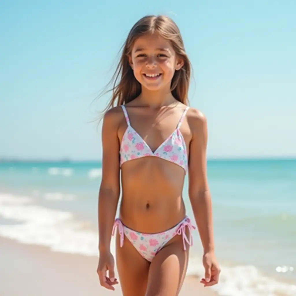 Teen-Girl-in-TwoPiece-Swimsuit-at-the-Beach