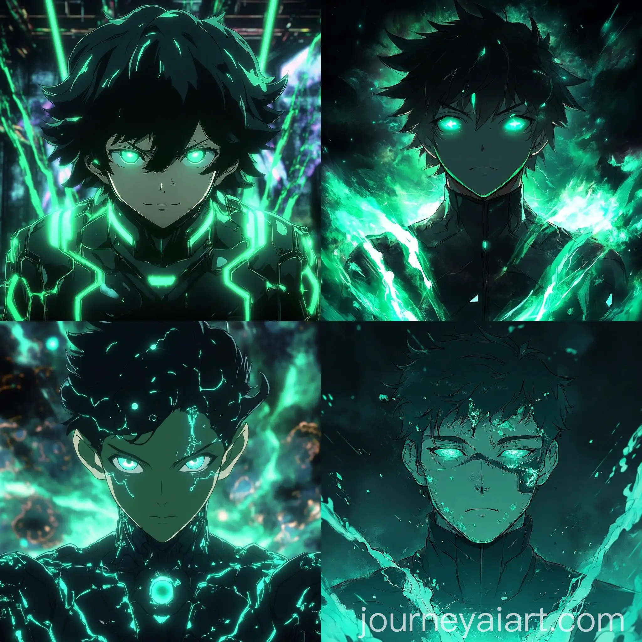 Mysterious-Anime-Male-Character-in-Dark-Green-and-Light-Blue-Tones