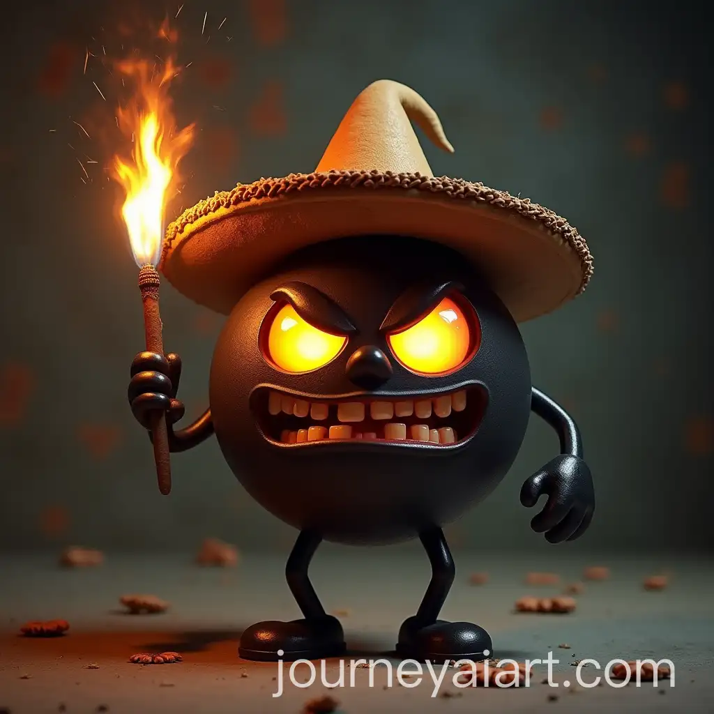 Evil-Bomb-Character-with-Sombrero-and-Eyes-Featuring-Human-Legs-and-Lit-Fuse