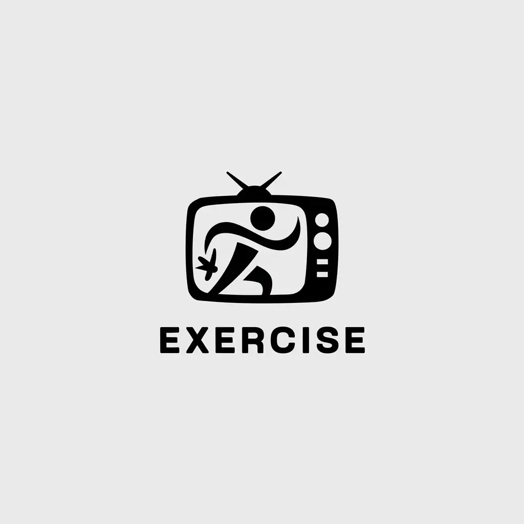 LOGO-Design-For-Exercise-Minimalistic-Sketch-of-Person-Exercising-with-TV-Content