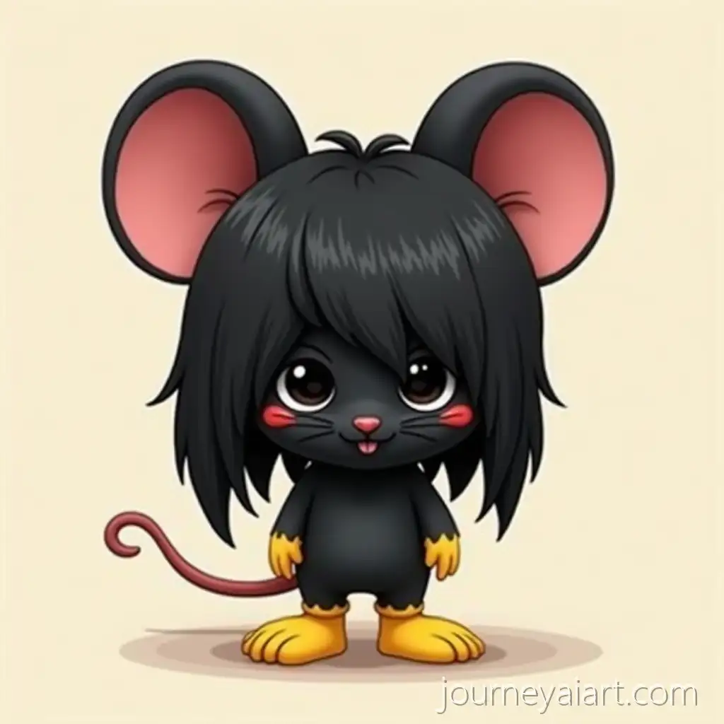 Emo-Mouse-with-Banana-Legs-and-Black-Hair-in-Cartoon-Style