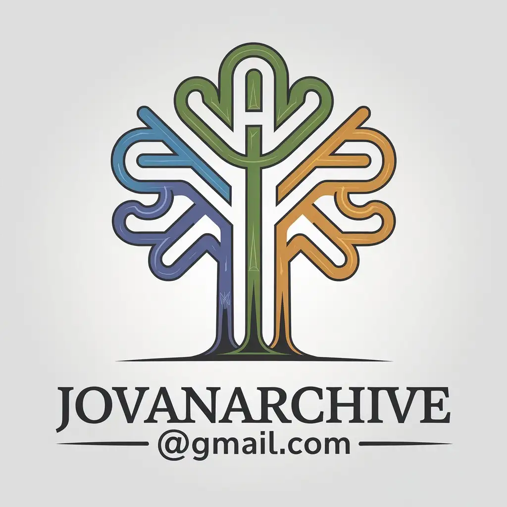 LOGO Design for Jovan Archive Kabbala Symbol with Moderate Style and Clear Background