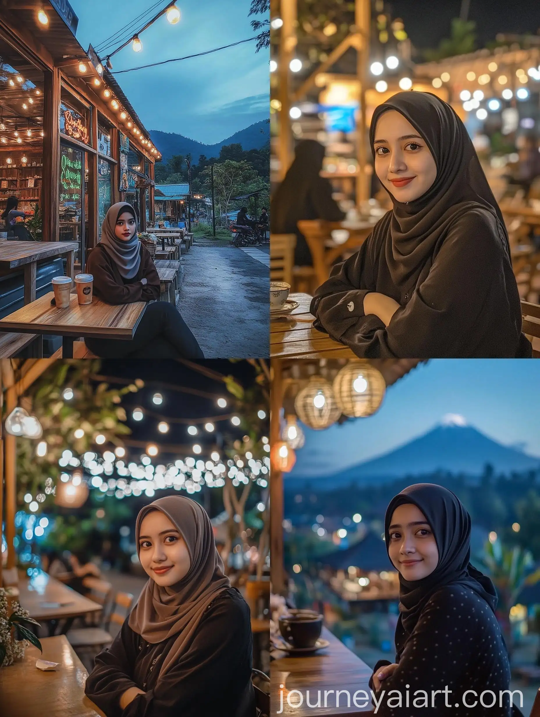 Beautiful-Indonesian-Woman-with-Hijab-at-Night-Coffee-Shop