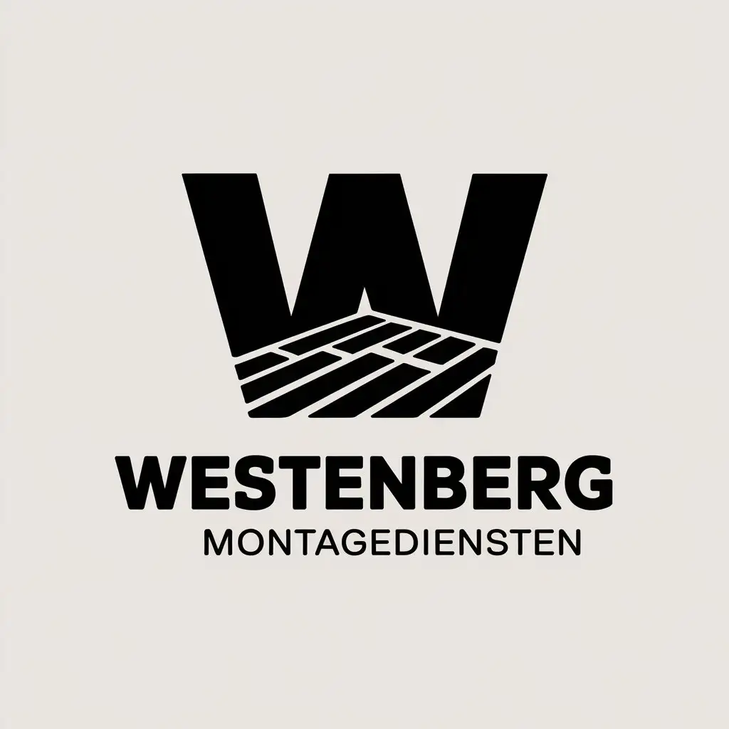 LOGO Design for Westenberg Montagediensten Black Letter W with Flooring Symbol