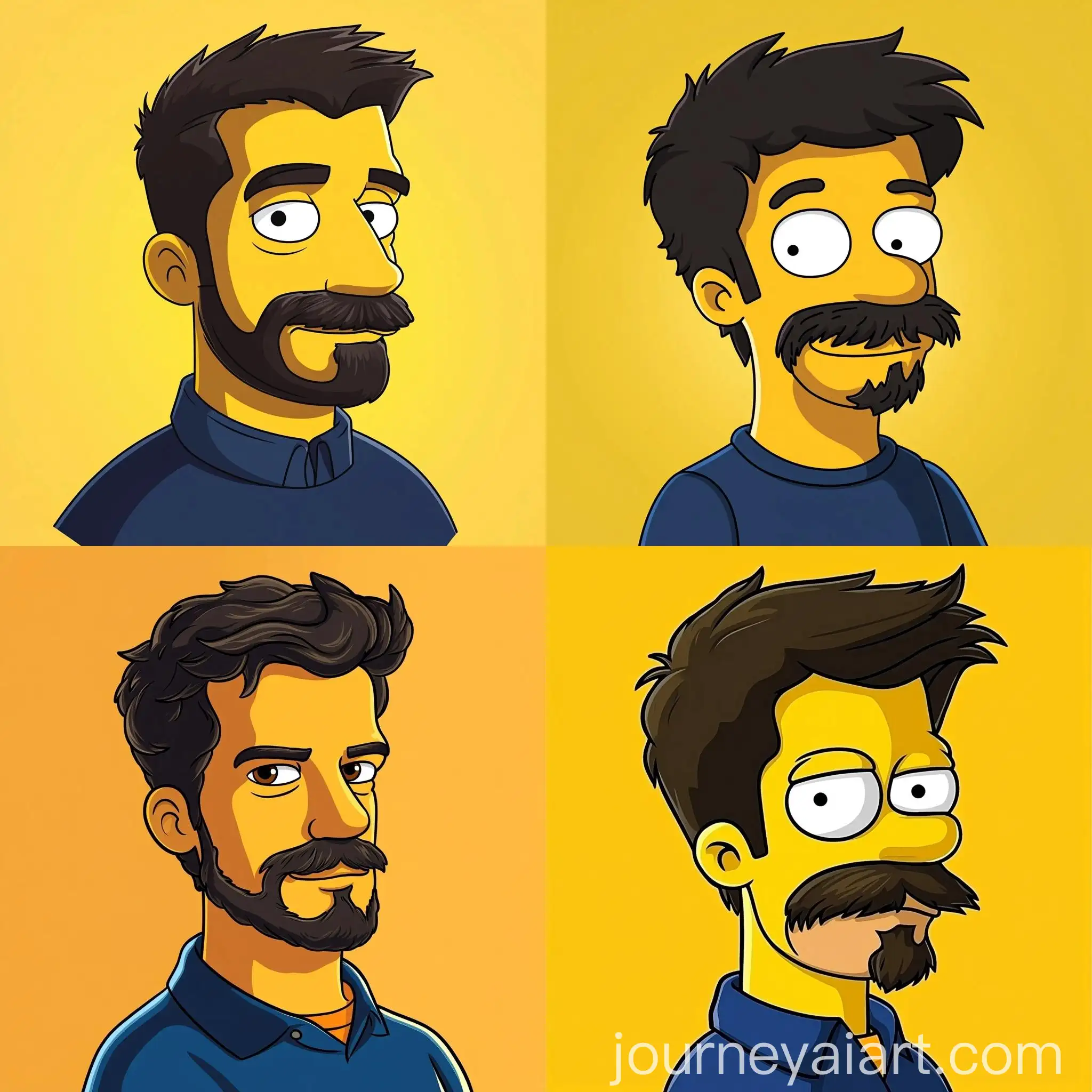 Cartoon-Style-Man-with-Dark-Brown-Hair-Blue-Top-Short-Mustache-and-Beard