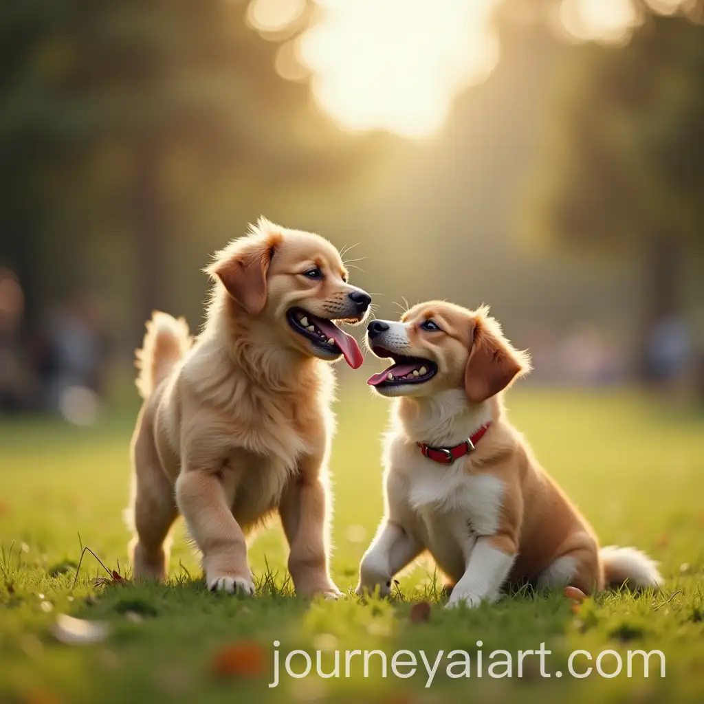 Playful-Dogs-Enjoying-Sunny-Day-in-Park