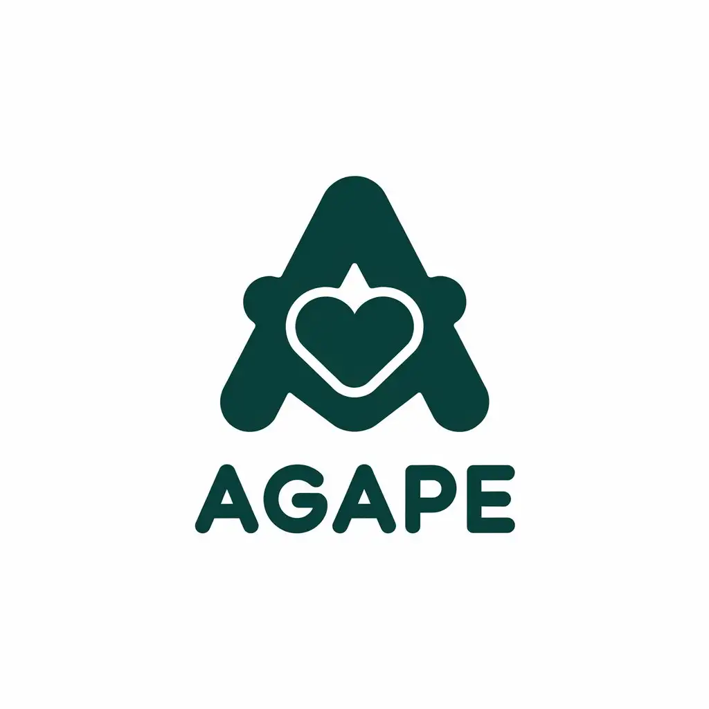 a vector logo design,with the text "Agape", main symbol:deformation of the letter Agape,Moderate,be used in Retail industry,clear background