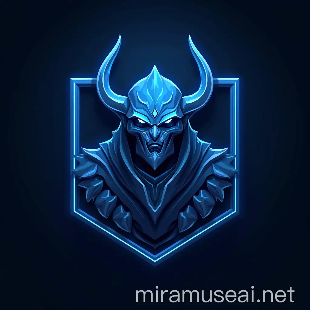 EABandii Warcraft Deathknight Logo Design in Blue Style Easy for 3D Printing