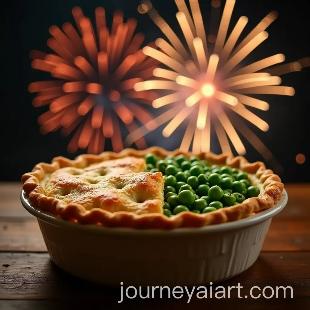 Festive-Pie-and-Peas-Served-with-a-Colorful-Fireworks-Display
