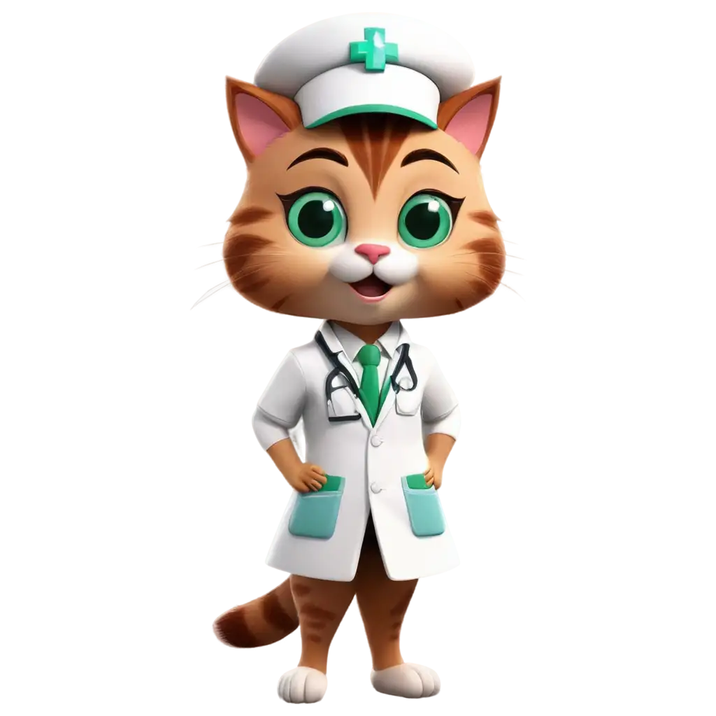 3D-Cartoon-Cat-Nurse-Mascot-PNG-Image-for-Clinical-Analysis-Laboratory